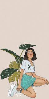 Digital Art Girl Aesthetic Wallpaper Aesthetic Wallpaper Plants Girl Skirts Cute Love Wallpapers Illustration Art Girl Cute Girl Wallpaper