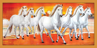Saf 6802 7 lucky running horses framed synthetic wall art paintings (wood, 35cm x 2cm x 50cm framed painting) sanfh6802. Include Vastu White 7 Horse Running Painting Natural Wallpaper Vinyl 36x18 Inch Amazon In Home Kitchen
