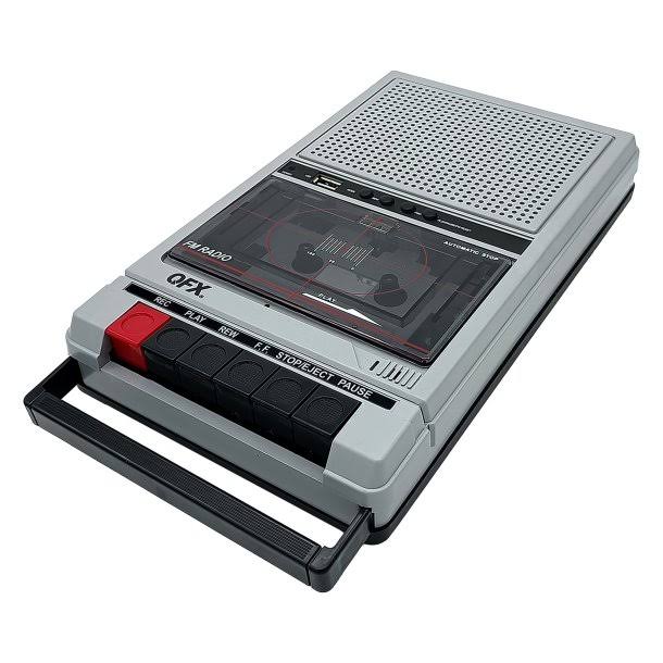 QFX Retro-40 Shoebox-Style Cassette Tape Player/Recorder with Bluetooth and USB Playback