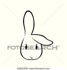 The best selection of royalty free cute bunny outline face vector art, graphics and stock illustrations. Cute Bunny Face On White Clipart K52257635 Fotosearch
