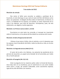 Moniciones Domingo Xxvii Del Tiempo Ordinario Pdf Free Download