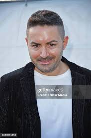 Tim Wilhelm of the band Münchener Freiheit and his dog Seppi during... News  Photo