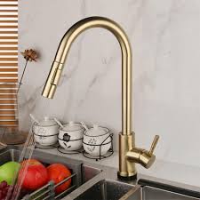 Bathselect napoli brushed gold square rainfall shower set installation instructions. Kitchen Elbow Faucet Single Hole Brass Brushed Gold Kitchen Faucet Wit La Moderno