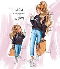 Pin By Jankovicova On Alessyart Mom Art Mother And Daughter Drawing Mother Daughter Art