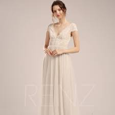 Wedding Dress Boho Off White Lace Bridal Dress Illusion Cap Etsy Bridal Dresses Lace Wedding Gowns Lace Boho Wedding Dress