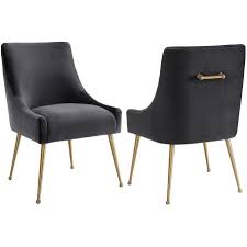Tov Furniture Modern Beatrix Grey Velvet Side Chair Tov D47 Dining Chairs Velvet Dining Chairs Stylish Chairs