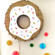 Diy Donut Pinata With Confetti Inside Ikea Paper Decorations On The Wall Paper Decorations Donut Pinata Diy Donuts