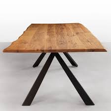 Avedon Solid Oak Dining Table Live Edges Metal Legs Jpg 815 815 Pixels Solid Oak Dining Table Light Oak Dining Table Steel Dining Table Legs