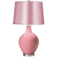 Color Plus Haute Pink Satin Pale Pink Shade Ovo Table Lamp Grey Lamp Base Pink Table Lamp Table Lamp