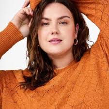 Strikbluse Med Hulmønster Orange