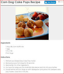 Recipe Corn Dog Pops Babycakes Cake Pop Maker Recipes Cake Pop Maker