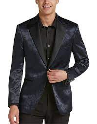 If the mens topcoat is too oversized, it can negate the wearing a mens camel overcoat is appropriate for solely fancy or formal occasions. Egara Blue Geometric Leopard Slim Fit Formal Dinner Jacket Men S Featured Men S Wearhouse
