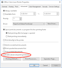 If the ink cartridges, printhead, or printer is replaced under warranty, the support agent will request the print sample. Disabling Advanced Printing Features Papercut