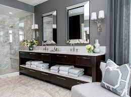 Dark Grey Bathroom Marble Tiled Walk In Shower Bathroom Interior Design Bathroom Decor Home Decor