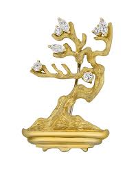 How long does a bonsai tree live for? Gold And Diamond Bonsai Tree Brooch By Henry Dunay M S Rau