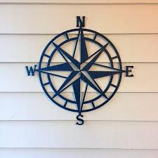 Nautical Compass Rose Metal Wall Decor 100 Color Choices Outdoor Metal Wall Art Compass Wall Decor Compass Wall Art