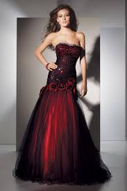 Dark Red Strapless Gown Gowns Gold Prom Dresses Black Prom Dresses