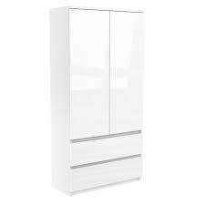 Armoires intégrées armoires à portes battantes armoires coulissantes armoires ouvertes armoires de couloir armoires enfant armoires à portes la variété des modèles et finitions de nos armoires de rangement vous permettront de coordonner votre armoire aux autres meubles de la chambre. Lugo Armoire Gloss Brillante Chambre Bureau 180x85x55 Penderie Multifonctions 2 Portes 2 Tiroirs Meuble Rangement Dressing Cdiscount Maison