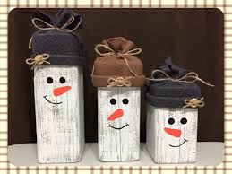 4x4 Wood Snowmen Christmas Wood Crafts Christmas Crafts Holiday Wood Crafts