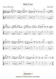 Bella Ciao Cav Bella Nota Tab Gitaregitim Net Flut Gitar Dersleri Notalara Dokulmus Muzik
