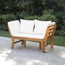 Holly Martin Dolavon Outdoor Loveseat With Cushion And White Acacia Frame Lowes Com In 2020 Outdoor Loveseat Patio Furniture Deals Outdoor Seating