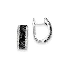 Black And White Diamond Hoop Earrings 14k White Gold Black White Diamond Hinged Hoop Earrings Black Hills Gold Jewelry Black Hills Gold Earrings Black Hills Gold