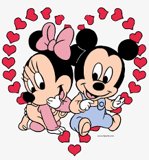 Pin the clipart you like. Baby Mickey And Minnie Mouse Heart Clipart Png Minnie Y Mickey Bebe Gifs Free Transparent Png Download Pngkey