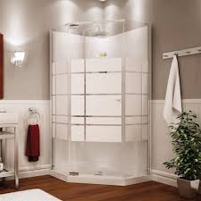 A wide variety of lowes shower enclosures options are available to you, such as project solution capability, tray shape, and design style. A Corner Shower With A Glass Pattern That Is Elegant And Adds Privacy Corner Shower Kits Neo Angle Shower Corner Shower