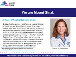 Mount Sinai Health System on X: Dr. Zoe Rodriguez is the Vice Chair and  Medical Director of Obstetrics and Gynecology at Mount Sinai Union Square,  West, and Morningside. She has formed collaborative