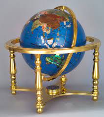 Blue lapis gemstone floor stand globe. China Yaye 18 Hot Sell Yellow Color 330mm 220mm 150mm World Globe Gemstone Globe With Gold Metal Stand China Gemstone Globe And World Globe Price