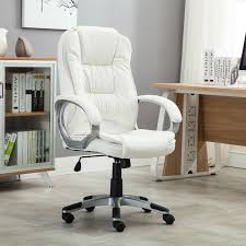 Viking office chairs are all about providing comfortable seating that will help staff stay productive. White Faux Leather Modern Executive Computer Conference Desk Office Task Chair Office Chair White Leather Chair Executive Office Chairs White Office Chair