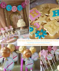 When i celebrated my daughter's third birthday party i felt she already this is how i made a birthday party on a budget. Kara S Party Ideas Glittery Sparkly Glam Golden Girl 3rd Birthday Party Planning Ideas