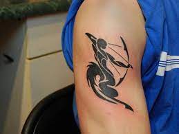 Black ink tribal zodiac sign tattoo design. 120 Sagittarius Tattoo Ideas That Reflect Your Fiery Side Wild Tattoo Art