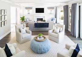 If your living room is place of connection and conversation, you want to facilitate this by positioning your lounges and chairs so they are facing each other. Choose The Best Rug Shape For Your Space Living Room Furniture Layout Long Narrow Living Room Long Living Room