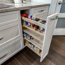 When you have deep upper cabinets you need to be able to quickly get what you need, and kitchensource.com has many convenient solutions for optimum cabinet organization. Pull Out Spice Rack Base Superior Cabinets