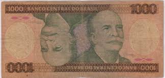 Pictures of money, photos of bank notes, currency images, currencies of the world. Brazil 1000 Cruzeiros Used Currency Note Kb Coins Currencies