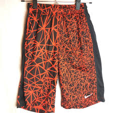 Black And Orange Nike Shorts Nike Dri Fit Large Basketball Shorts Boys Orange Black Pockets Nike Basketball Shorts Orange Black Nike Dri Fit