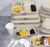 Disposable Bassage Pulp Clamshell Lunch Box 8 Inches