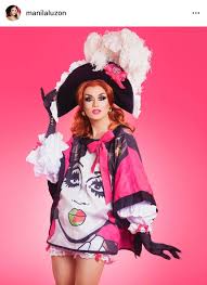 Bianca with colorful shapes on black tank top. Manila Had A Bianca Del Rio Dress For The Clown Runway Rupaulsdragrace