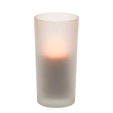The votive holder helps to pool the wax as it liquefies. White Frosted Glass Candle Holder Sc400