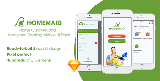 Homemaid Home Cleaners And Handymen Booking Mobile Ui Pack By Ntmediasoft