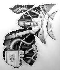 Cool Biomechanical Neck Tattoo Design Biomechanical Tattoo Biomechanical Tattoo Design Tattoo Designs Men