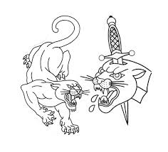 Black American Traditional Tattoo Flash American Traditional Black Panther Head With Dagger Tattoo Flash Design Sketch In 2020 American Traditional Tattoo Dragon Tattoo Flash Traditional Tattoo Design