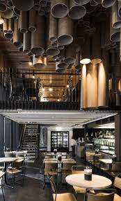 Techne Makes Creative Use Of Cardboard Tubes At Grill D S New Melbourne Eatery Knstrct Restaurant Interior Cafe Interior Restaurant Interior Design