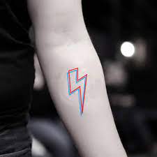 Lightning bolt tattoo on the inner forearm. Lightning Temporary Fake Tattoo Sticker Set Of 2 Amazon De Beauty