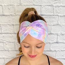 Pastel Tie Dye Headband, Wide Soft Knit Headband, Nurse and Women's  Accessory