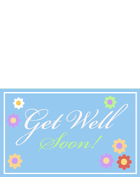 This bright, cheery card can be customized with different inside layouts, a place to add photos, and even stickers you can add. Printable Blue Floral Get Well Soon Cards