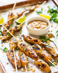Along with sweet chilli sauce, soy sauce and lemon juice, this delicious side or marinade. Chicken Satay With Peanut Dipping Sauce Wellplated Com