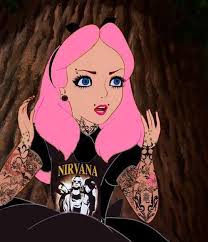 Alice In Wonder Land Disney Princess Tattoos Pink Hair Nirvana Piercings Gauges Punk Disney Characters Goth Disney Emo Disney
