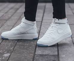 Nike Air Force One Af1 Ultra Flyknit Mid Triple White Casual Shoes New Sneaker Releases White Casual Shoes New Sneakers